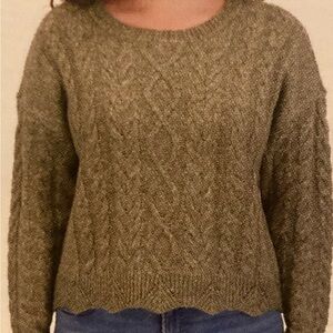 Lucky Brand Olive Crew Neck Pullover Sweater Large New WithTags $99.50 MSRP